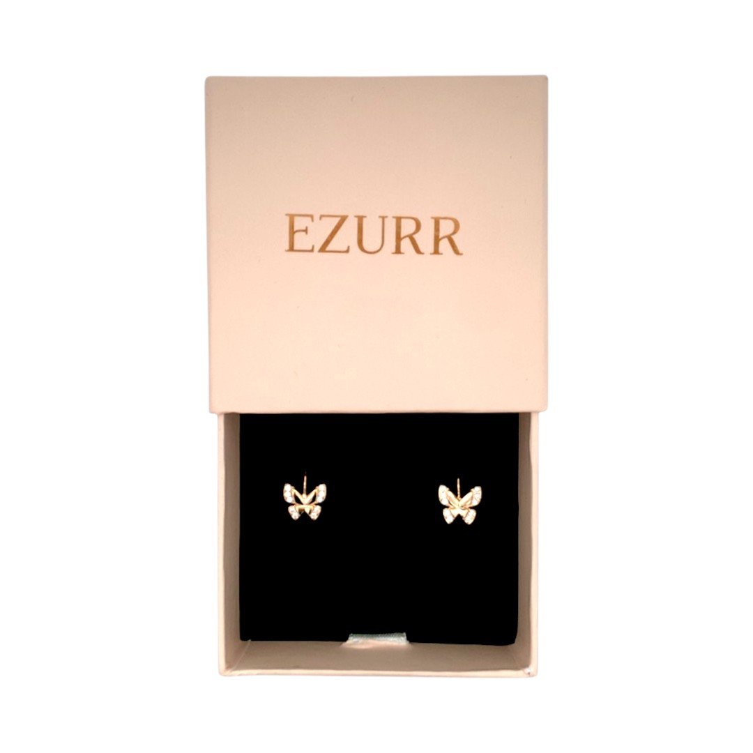 Twilight Butterfly Earrings (Pure Silver) - Gold